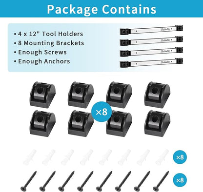 4 Pieces 12" Magnetic Tool Holder Strip, Stainless Steel Surface Tool Magnet Bar - Image 7