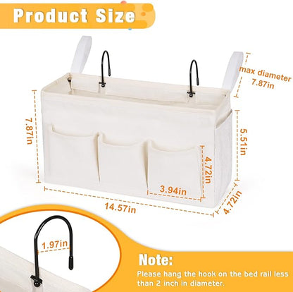 Bedside Caddy Organizer with Fixed Straps and Water Bottle Holder - Image 3
