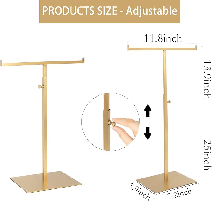 Purse Display Stand Jewelry Towers 2 Packs Stainless Steel Bag Stand Tabletop - Image 4