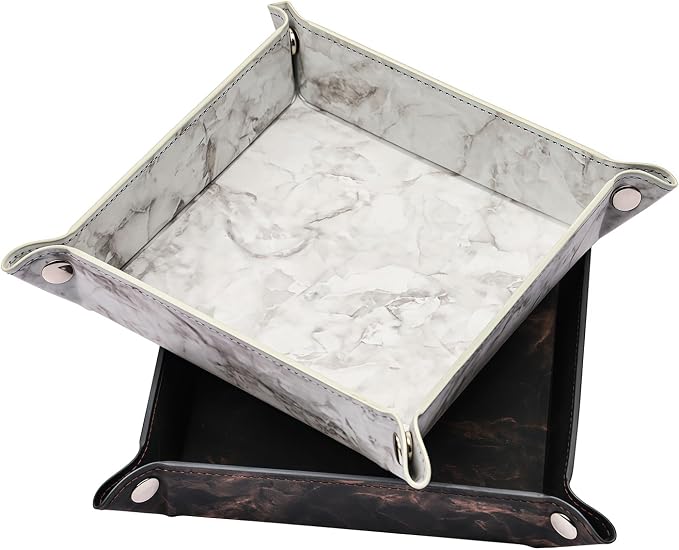 siduater Valet Tray Desktop Storage Organizer – Vegan Leather Catchall Bedside - Image 3