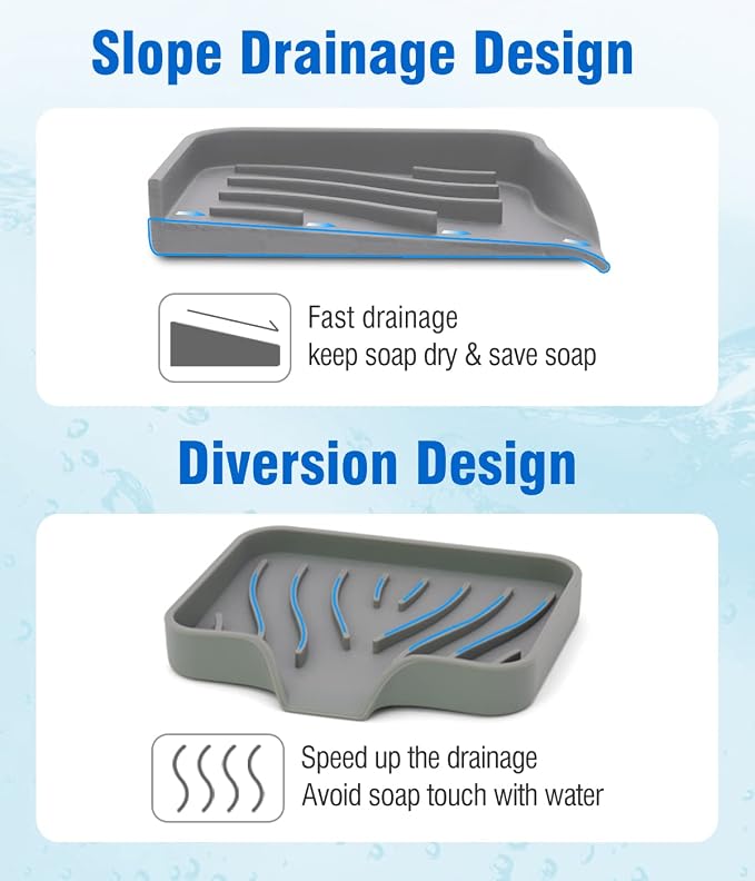 3-Pack Silicone Soap Dish, Sponge Holder - Image 5