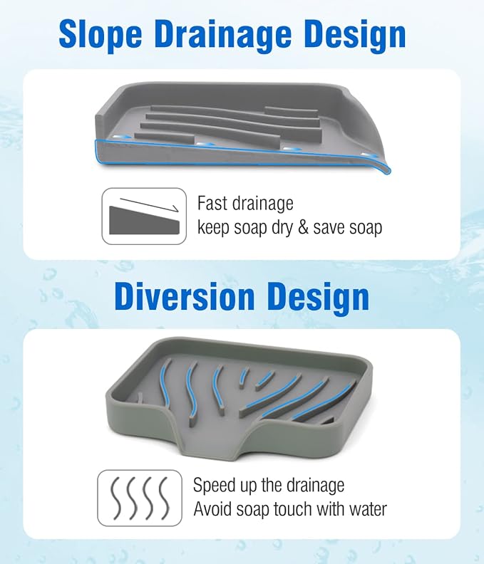 3-Pack Silicone Soap Dish Set – Bar Soap Holder - Image 3