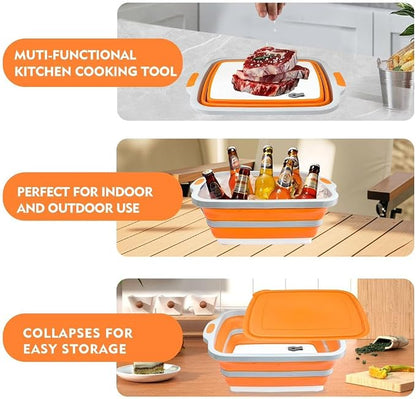 8L/16L BBQ Prep Tub with Cutting Board, Lid & Complimentary Mitts/Gloves – - Image 4