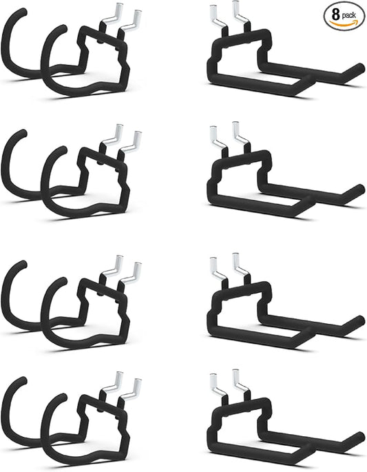 HUHOLE Pegboard Drill Holder, Peg Board Utility Hooks, 8 Pack Heavy Duty Peg by HUHOLE