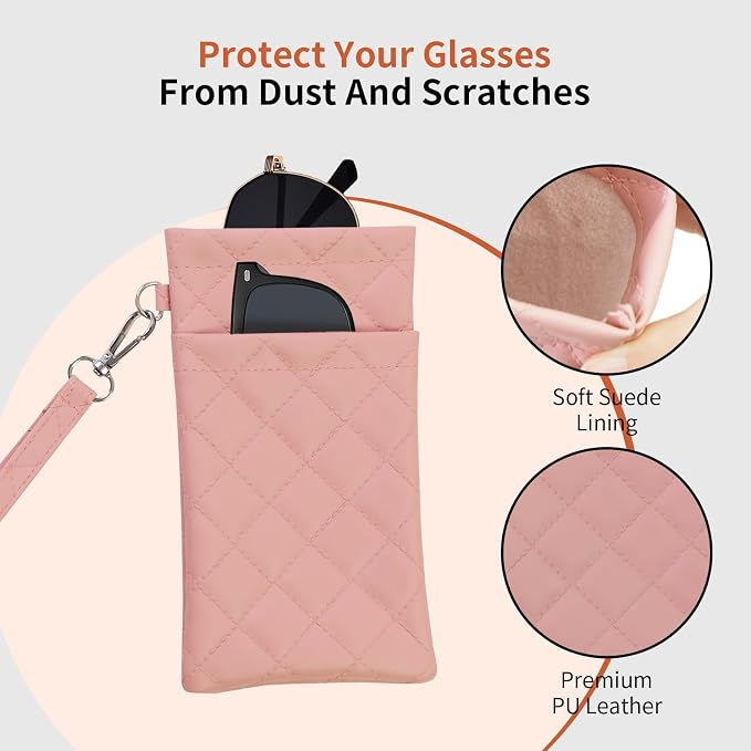 Double Eyeglass Case Soft Dual Glasses Case - Image 3