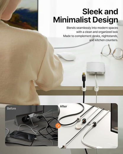 6 Pack Sinjimoru Magnetic Cable Clips, Compact Size Cord Organizer & Cable - Image 5