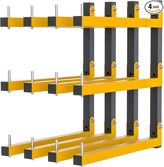 4 PACK Lumber Storage Rack Wall Mount Wood Organizer Storage Racks Heavy Duty by Riciakik
