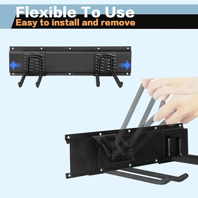 Garage Tool Organizer Wall Mount 48in- 6 Heavy Duty Hooks, 360lbs Capacity - Image 8