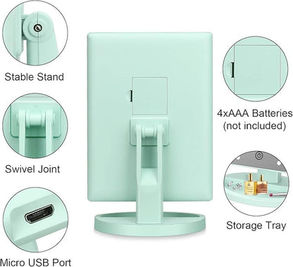 deweisn Tri-Fold Lighted Vanity Tabletop Mount Mirror - Image 3