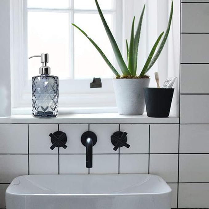 JASAI Diamond Design Glass Soap Dispenser - Image 5