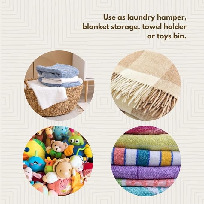 Tall Large Decorative Wicker Storage Basket - Image 5