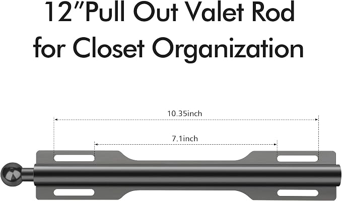 FIRJOY 12" Valet Rod for Closet Pull Out - Image 2