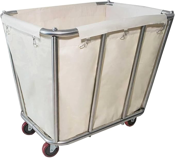 Laundry Cart Commercial, 10 Bushel Large Industrial Rolling Laundry Hamper by Graywlof