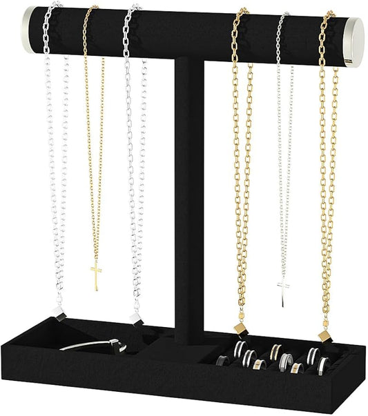 Bracelet and Necklace Holder, Velvet Jewelry Necklace Display Organizer Stand by Ausalivan