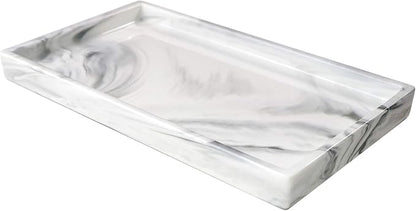 Marble Tray for Bathroom Counter Decor Ceramic Perfume Organizer Vanity Tray by Goporcelain