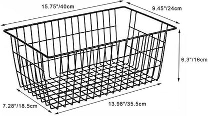 SANNO Freezer Baskets Wire Storage Baskets Closet Baskets Bin Farmhouse - Image 9