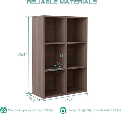 6-Cube Storage Shelf Bookcase - Image 2
