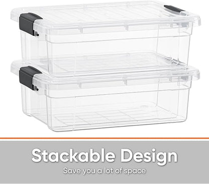 Superio Clear Storage Box with Lid, 2.3 Quart Plastic Container Bins - Image 4
