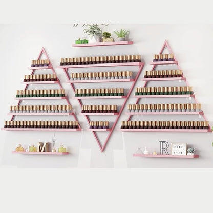 Elegant Gold Wall Mounted Nail Polish Rack by Unknown