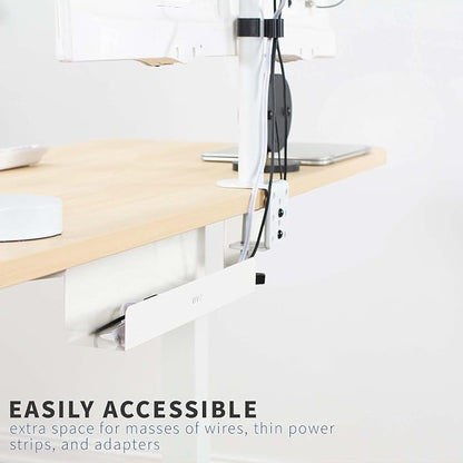 VIVO Under Desk 42 cm Cable Management Tray, Power Strip Holder, Cord Organizer - Image 4