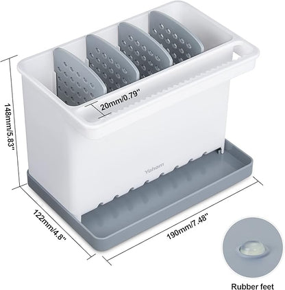 YOHOM Sink Brush Holder for Kitchen Sink Sponge Caddy Countertop Organizer - Image 6