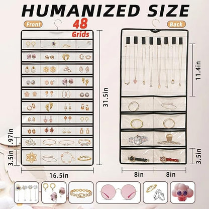 Hanging Jewelry Organizer Storage Earring Jewelry Storage Bag - Image 3