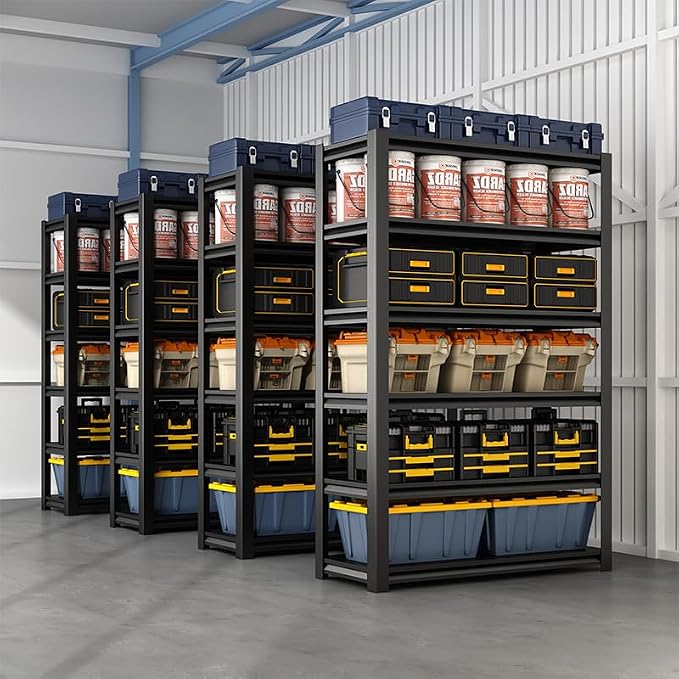 39" W Garage Shelving, 5-Tier Heavy Duty Shelving Unit, 3000LBS Adjustable - Image 5