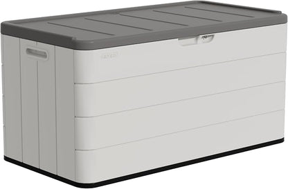 100 Gallon Plus Resin Deck Box, Waterproof Outdoor Storage Box by Unknown