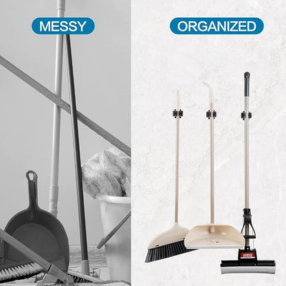 9PCS Broom and Mop Holder, Heavy Duty Garden Tool Organizer Rack Rake and - Image 5