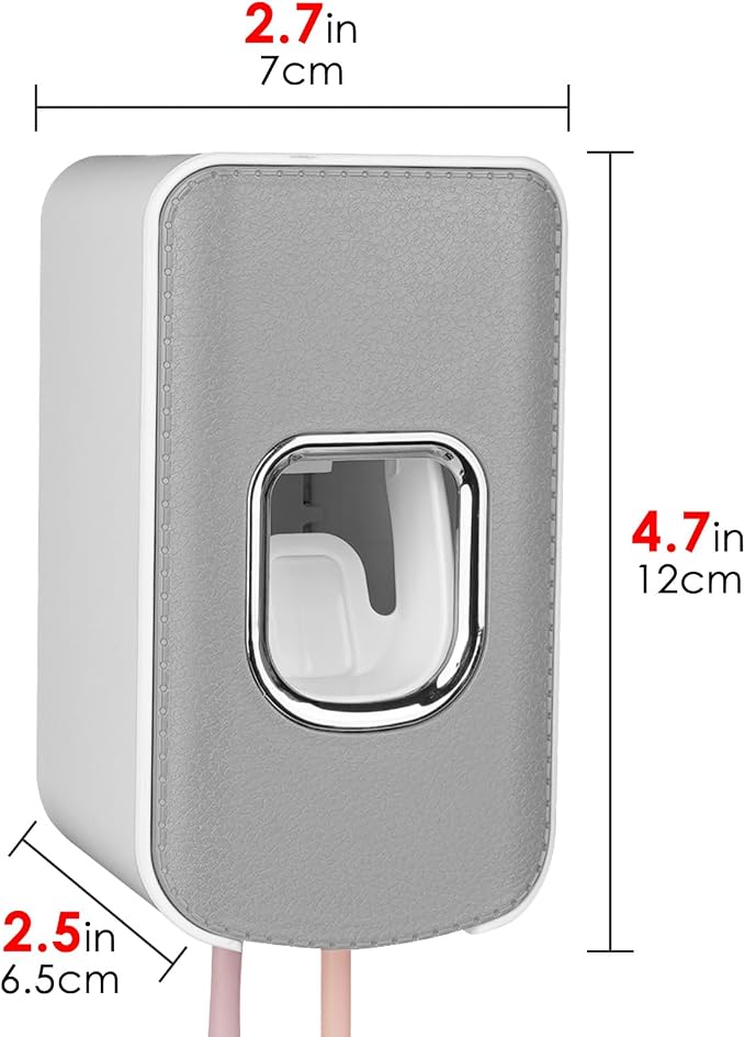 2 Slot Toothbrush Holder and Toothpaste Dispenser Wall Mounted, Automatic - Image 2