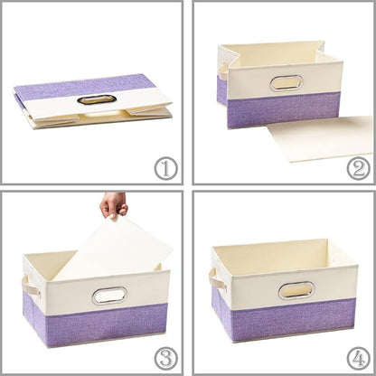 PRANDOM Fodable Storage Bins for Closet Decorative Fabric Storage Baskets Cubes - Image 5