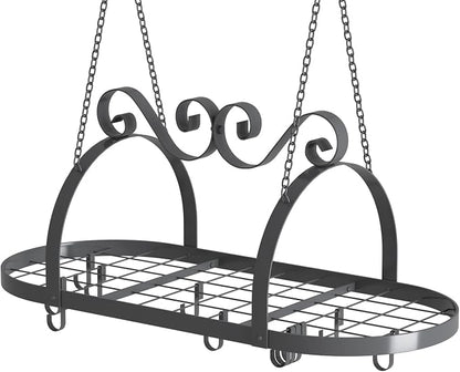 33" Pots and Pans Hanging Rack, Heavy-duty Metal Pan Rack Hanger Organizer by TICKCACY-EnrichYourLife