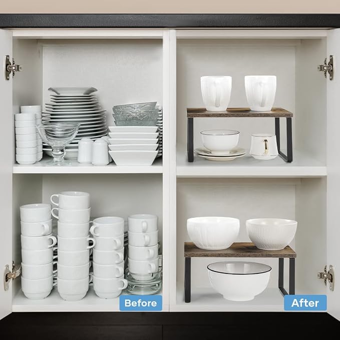NEX Kitchen Cabinet and Counter Shelf Organizer, Shelf Riser - Image 5
