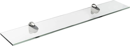 Spancraft Glass H-4.75x36-Brushed Steel Heron Glass Shelf, Brushed Steel by Spancraft