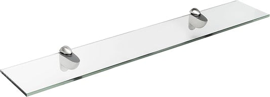 Spancraft Glass H-4.75x24-Brushed Steel Heron Glass Shelf, Brushed Steel by Spancraft