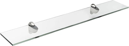 Spancraft Glass H-4.75x30-Brushed Steel Heron Glass Shelf, Brushed Steel by Spancraft