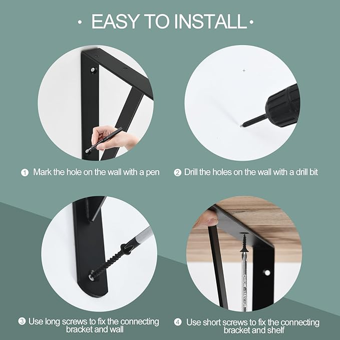20 Pack L11 x H 8" Black Heavy Duty Shelf Brackets - Image 3
