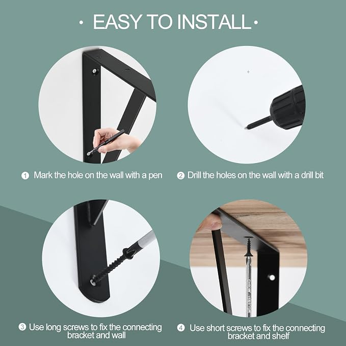 20 Pack L14 x H 10" Black Heavy Duty Shelf Brackets - Image 4