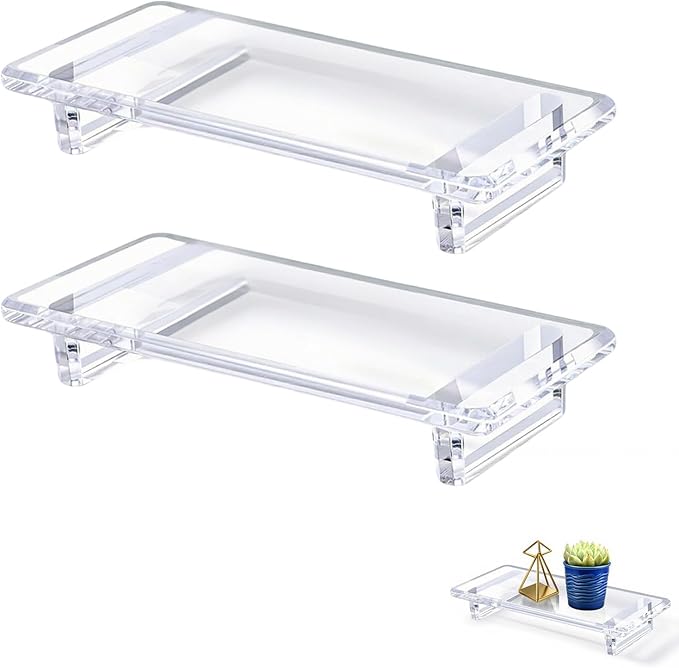 2 Pack Bathroom Tray Countertop Acrylic Vanity Trays Elegant Perfume Trays by Unknown