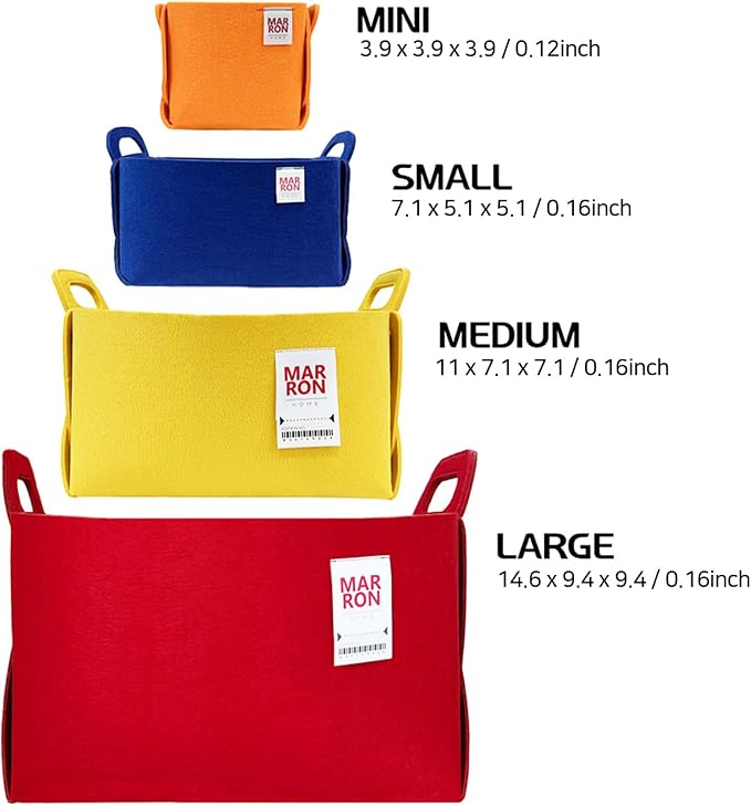 Collapsible Felt CHARCOL Storage Bin Medium 11"x7.1"x7.1" – Foldable Basket - Image 3