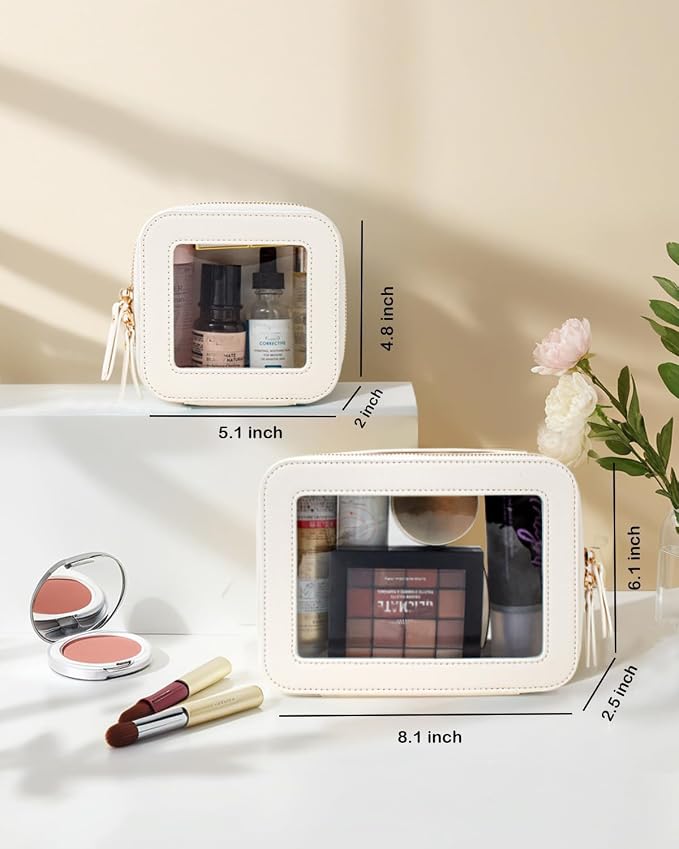 Travel Clear Makeup Bag Set, TSA Approved Cosmetic Bag Case - Image 3