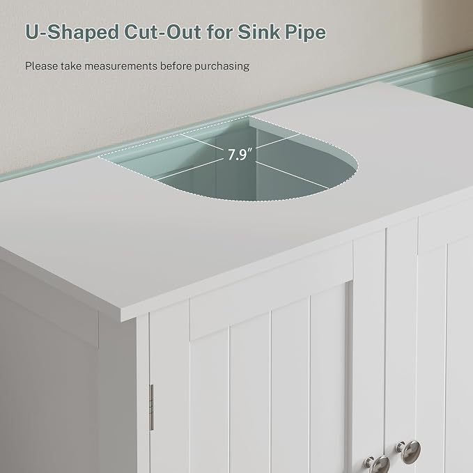 TEENFON Pedestal Sink Storage Cabinet, Under Sink Cabinet - Image 5