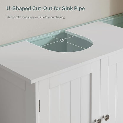 TEENFON Pedestal Sink Storage Cabinet, Under Sink Cabinet - Image 5