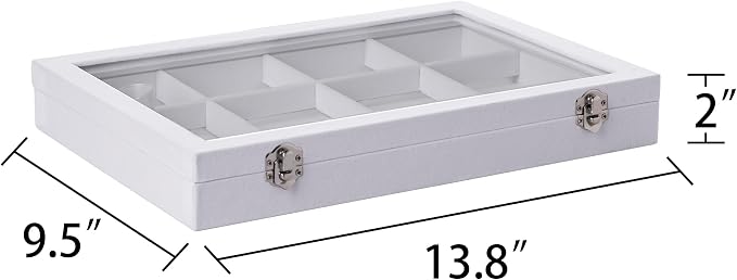 Frebeauty Velvet Jewelry Tray, 12 Grid Jewelry Organizer - Image 3
