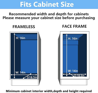 2 Tier Individual Pull Out Cabinet Organizer 13½" W x 18" D, Heavy Duty Cabinet - Image 4