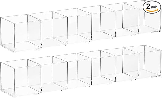 dedoot Clear Drawer Organizer, 6 Compartments Acrylic Organizer Durable Plastic by dedoot