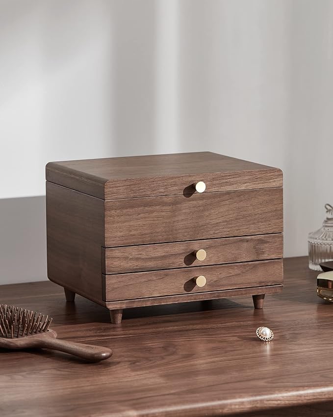CHOSIN Wooden Jewelry Box, 3 Layer Large Jewelry Organizer by CHOSIN
