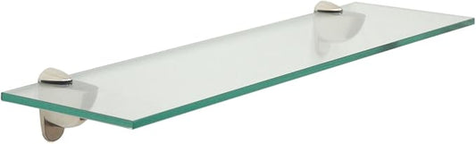 Spancraft Glass H-10x30-Brushed Steel Heron Glass Shelf, Brushed Steel by Spancraft