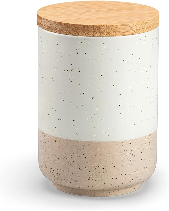 vancasso Sabine Small Ceramic Canister - 18 oz Kitchen Storage by vancasso