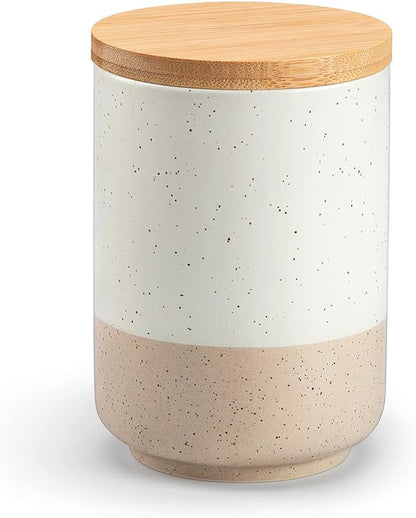 vancasso Sabine Small Ceramic Canister - 18 oz Kitchen Storage by vancasso